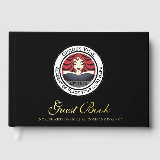Besuchsprotokoll für Ihr Logo-Unternehmen Gästebuch (Vorderseite)