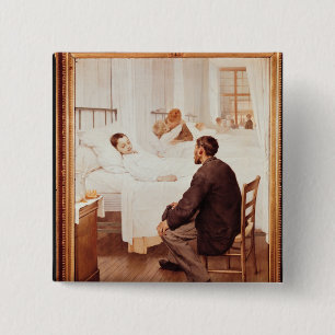 Besuchstag am Krankenhaus, 1889 Button