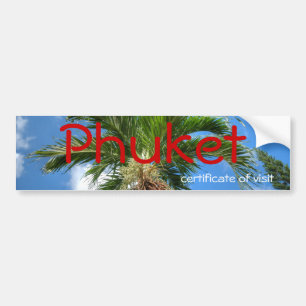 Besuchszertifikat - Phuket, Thailand Autoaufkleber