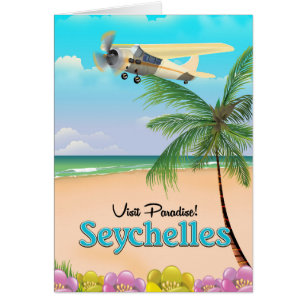 Besucht das Paradies! Seychellen Reiseplakat