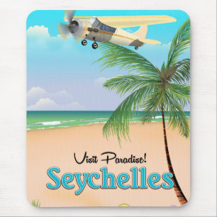 Besucht das Paradies! Seychellen Reiseplakat Mousepad