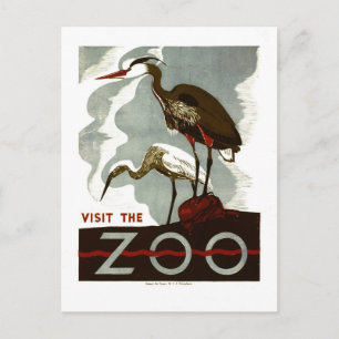 Besucht den Zoo - WPA Plakat - Postkarte