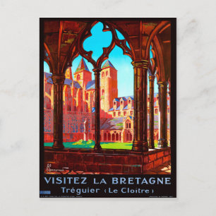 Besucht die Bretagne, Frankreich, französische Kat Postkarte