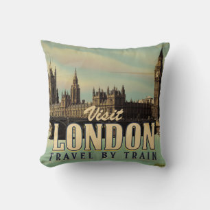 Besucht London Vintage Poster Kissen
