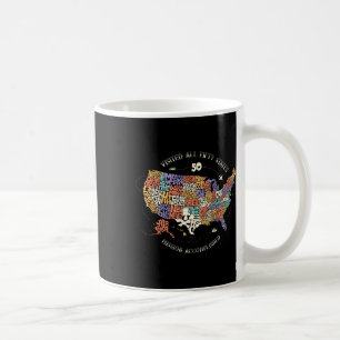 Besuchte alle 50 Staaten USA Alle 50 Staaten Karte Kaffeetasse