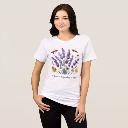 Besy Bee Lila Lavender Floral T - Shirt (Vorderseite voll)