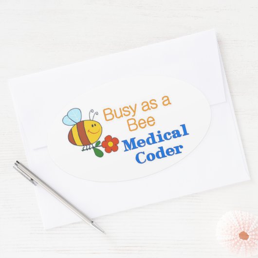 Besy Bee Medical Coder Ovaler Aufkleber (Umschlag)