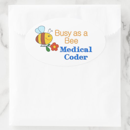 Besy Bee Medical Coder Ovaler Aufkleber (Tasche)