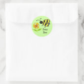 Besy Bee mit gelber Blume Runder Aufkleber (Tasche)