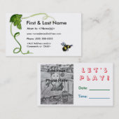 Besy Bee Mommy Custom Foto, das Playdate Cards anr Telefonnummerkarte (Vorne/Hinten)