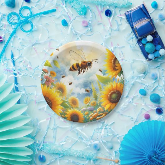 Besy Bee Sunflower GeburtstagTHeme Pappteller (Party)
