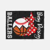 Besy Raising Ballers Funny Baseball Basketball Mam Fleecedecke (Vorderseite (Horizontal))