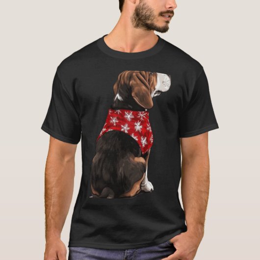 Bet Hound Christmas Lights Dog Lover Xmas Pajam T T-Shirt (Vorderseite)