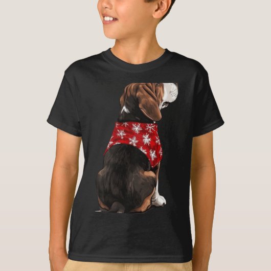Bet Hound Christmas Lights Dog Lover Xmas Pajam T T-Shirt (Vorderseite)