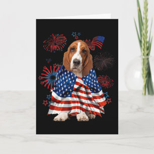 Bet Hound Dog Amerikanische Usa-Flagge 4. Juli Hun Karte