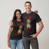 Bet Hound Dog Christmas I'm Fine Everything Is Fin T-Shirt (Unisex)