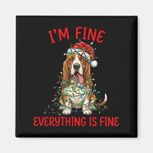 Bet Hound Dog Weihnachten Mir geht's gut Alles ist Magnet