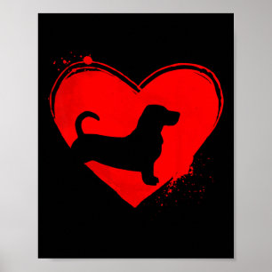Bet Hound Hund Herzform Valentinstag Hunde Liebhab Poster