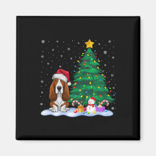 Bet Hound Hund Xmas Tree Lights Reindeer Hat Chris Magnet