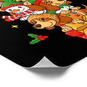 Bet Hound Santa Elf Snowman Christmas Womens Mens Poster (Ecke)