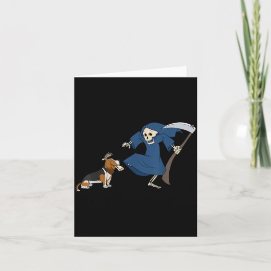 Bet Hound Sensenmann Halloween Karte (Vorderseite)