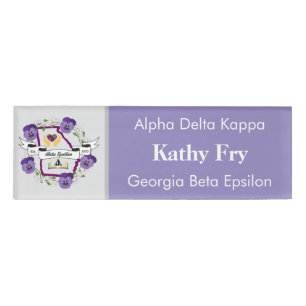 Beta Epsilon Small Nametag zentrierter bearbeitbar Namenschild