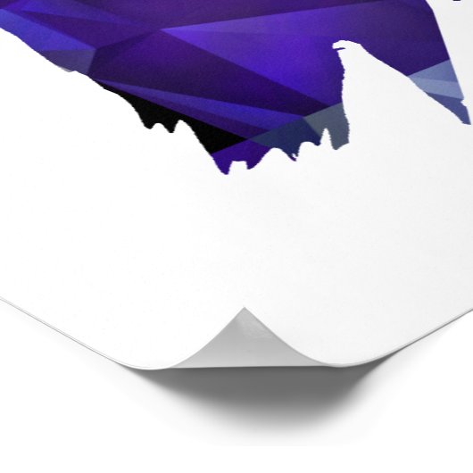 Beta Fish for Polygon Mosaic Blue Poster (Ecke)