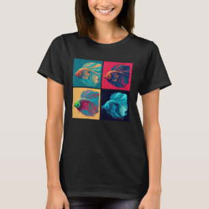Beta Fish Pop Illustration Farbige Tierfrauen T-Shirt