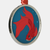 Beta Fish Silbernes Ornament (Rechts)