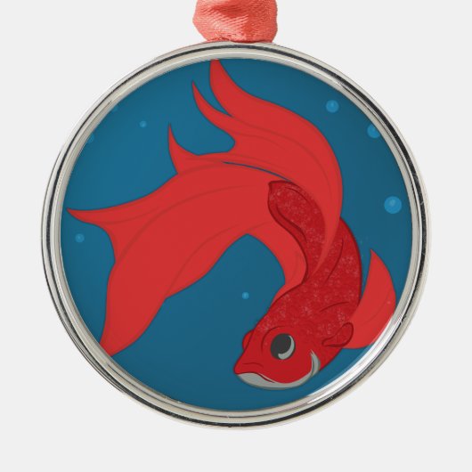 Beta Fish Silbernes Ornament (Vorne)