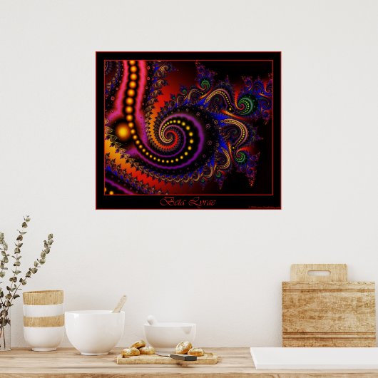 Beta Lyrae Plakat - rote Grenze (Küche)