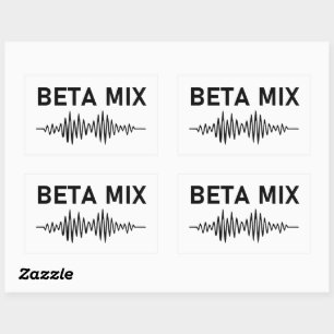 Beta Mix - Audio Waveform Rechteckiger Aufkleber
