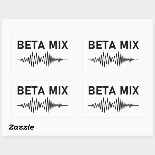 Beta Mix - Audio Waveform Rechteckiger Aufkleber (Blatt)
