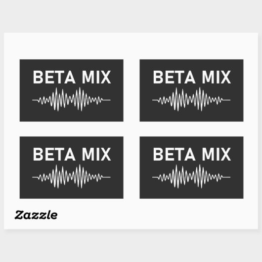 Beta Mix - Audio Waveform V2 Rechteckiger Aufkleber (Blatt)