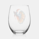 Beta Siamese kämpft lustig Weinglas Ohne Stiel (Rückseite)