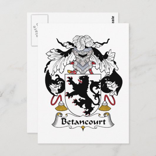 Betancourt-Familienwappen Postkarte (Vorne/Hinten)