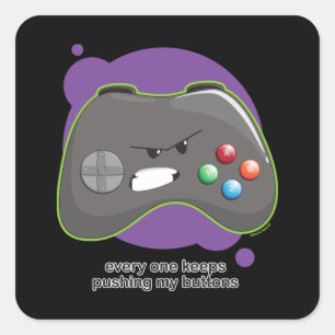 Betätigen Sie meine Knöpfe Quadratischer Aufkleber