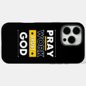 Bete Arbeit Vertraue Gott. Motivationsdesign Case-Mate iPhone Hülle (Rückseite (Horizontal))