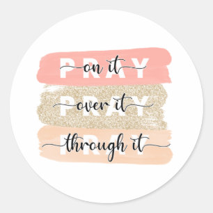 Bete auf dem Aufkleber