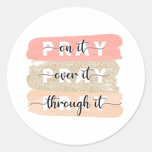 Bete auf dem Aufkleber (Vorderseite)