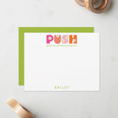 Bete, bis etwas passiert Pink Orange Mitteilungskarte (Vorderseite/Rückseite Beispiel)