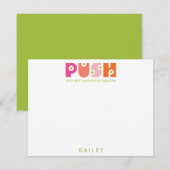 Bete, bis etwas passiert Pink Orange Mitteilungskarte (Vorne/Hinten)