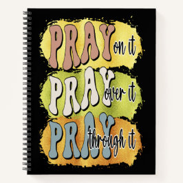 Bete darüber und darüber notizblock