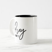 Bete darüber zweifarbige tasse (Vorderseite Links)