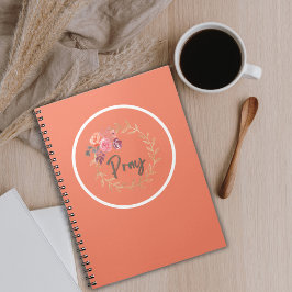 Bete die Schrift mit farbenfrohen Aquarellfarben-B Notizblock