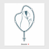 Bete die tägliche Rosenkranz-Jungfrau Mary katholi Aufkleber (Blatt)