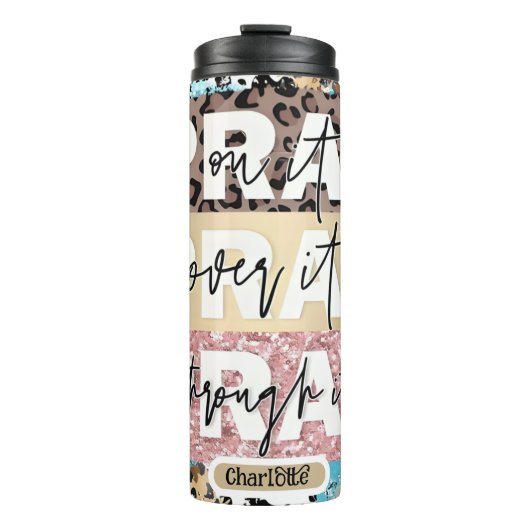 Bete drauf, drüber. thermosbecher (Vorderseite)