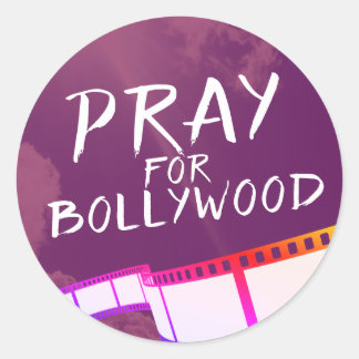 Bete für Bollywood Runder Aufkleber