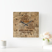 Bete für den Frieden von Jerusalem, Psalm 122:6 Quadratische Wanduhr (Zuhause)