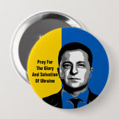 Bete für den Ruhm und die Rettung der Ukraine Button (Vorne & Hinten)